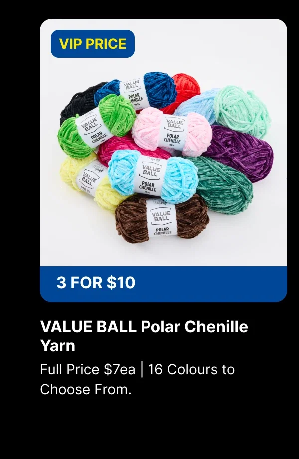 VALUE BALL POLAR CHENILLE YARNS