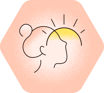Illustration eines Frauenprofils als Symbol für Wohlbefinden und Frauengesundheit.