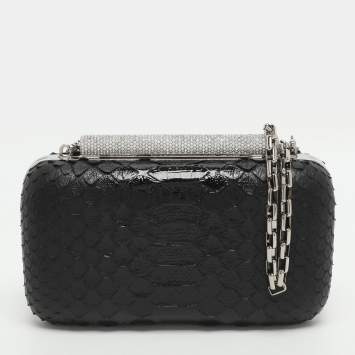T-Bar Black Python Leather Cha