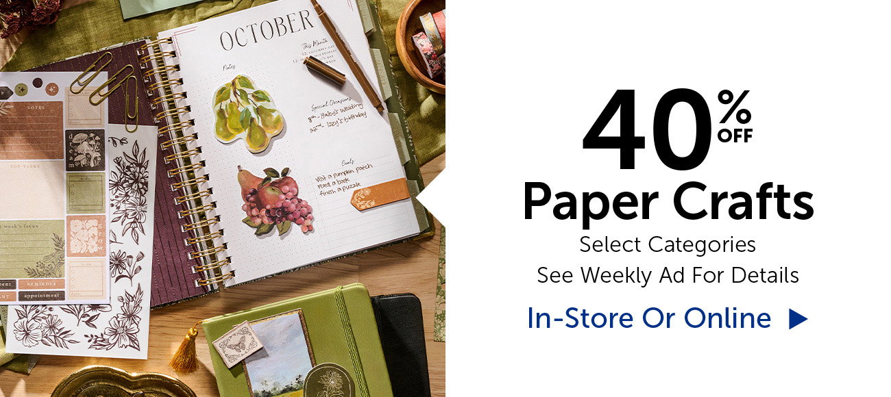 40% Off Paper Crafts - Select Categories