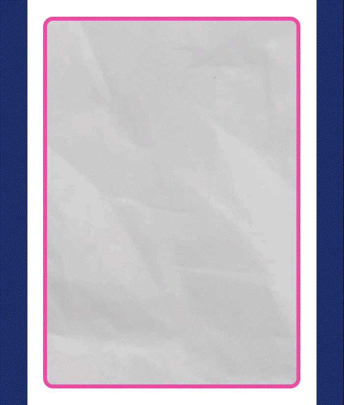 White crumpled paper texture with a pink border.