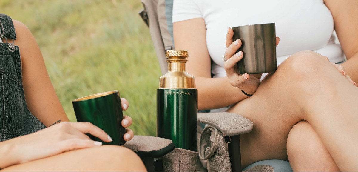 Firelight Flask® 750, Firelight Tumbler 2-Pack, and Firelight Flask Wool Case