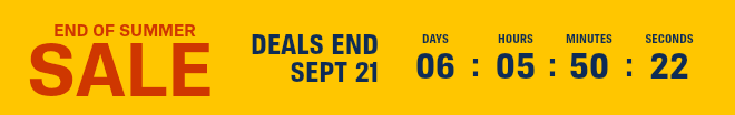 End of Summer Sale - Deals end Sept 21