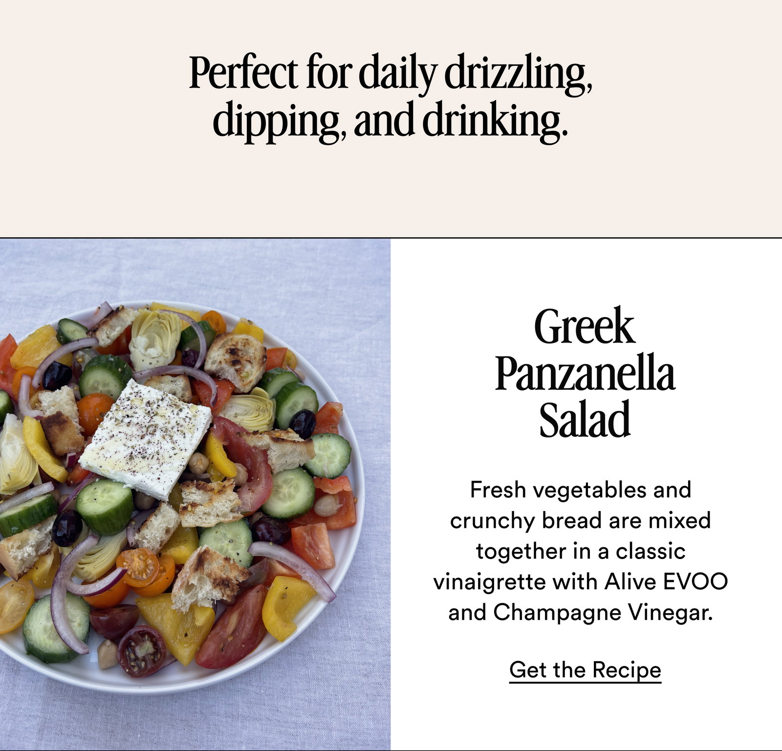 Greek Panzanella Salad Receipe