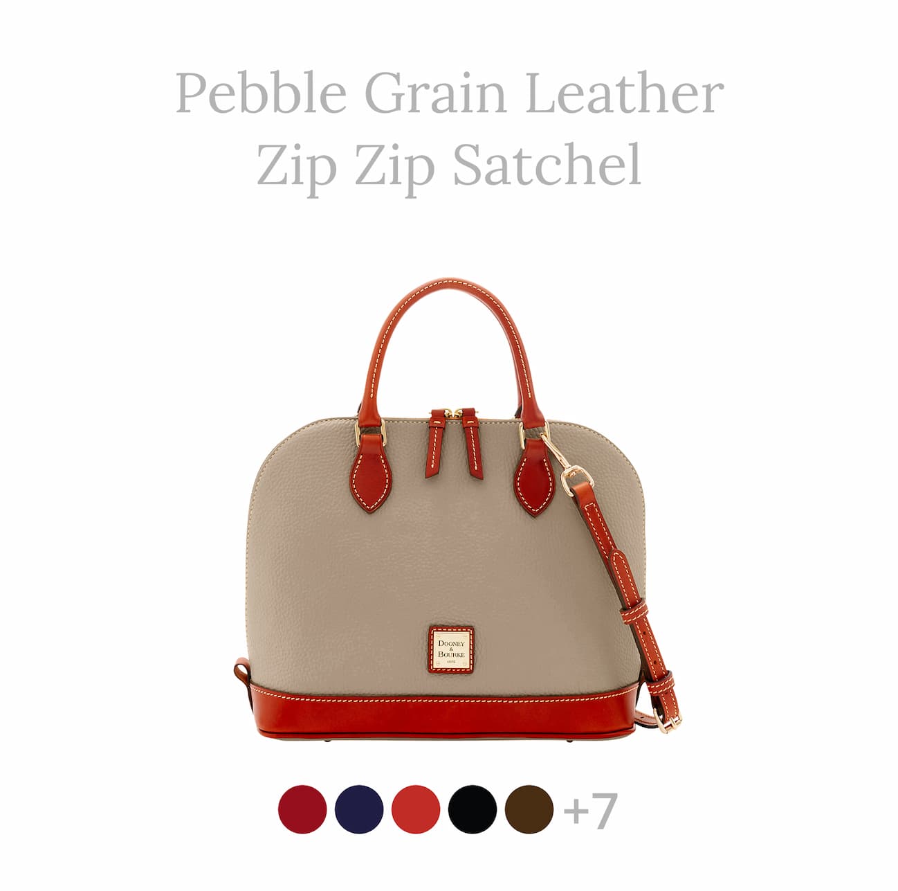 Pebble Grain Zip Zip Satchel