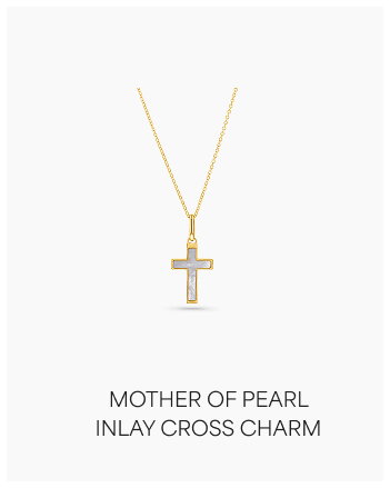 Mother of Pearl Inlay Cross Charm