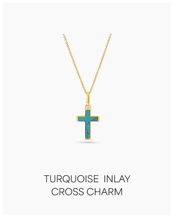 Turquoise Inlay Cross Charm