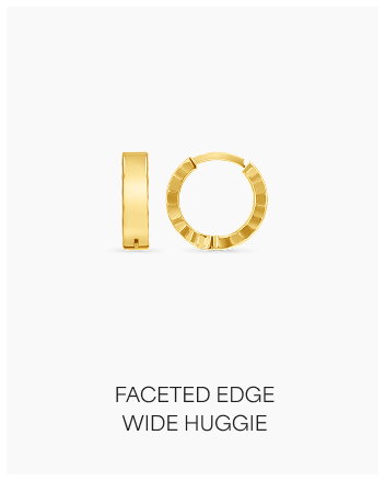 Faceted Edge Wide Huggie