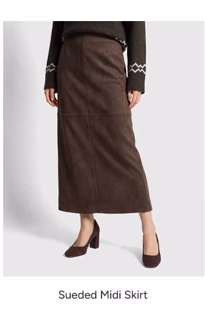 Sueded Midi Skirt