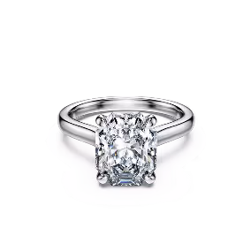 Eternity solitaire ring, Lab-grown diamonds 3.0 ct tw, Octagon shape, 14K white gold