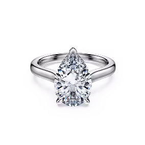 Eternity solitaire ring, Lab-grown diamonds 3 ct tw, Pear shape, 14K white gold