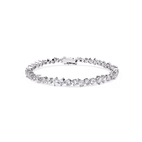 Purple Galaxy Tennis bracelet, Lab-grown diamonds 5 ct tw, Mixed shapes, 14K white goldring