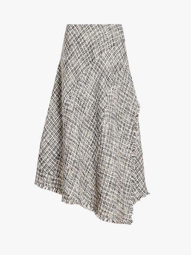 Layne Skirt in Tweed in Black/White