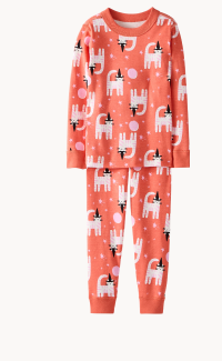 Witchy Cat on Orange Halloween HannaJams™ Pajama Set