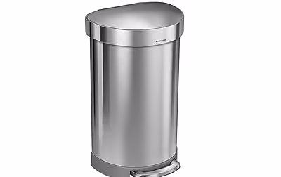simplehuman Stainless Steel Trash Can, 12 Gallon, Silver (CW2030)