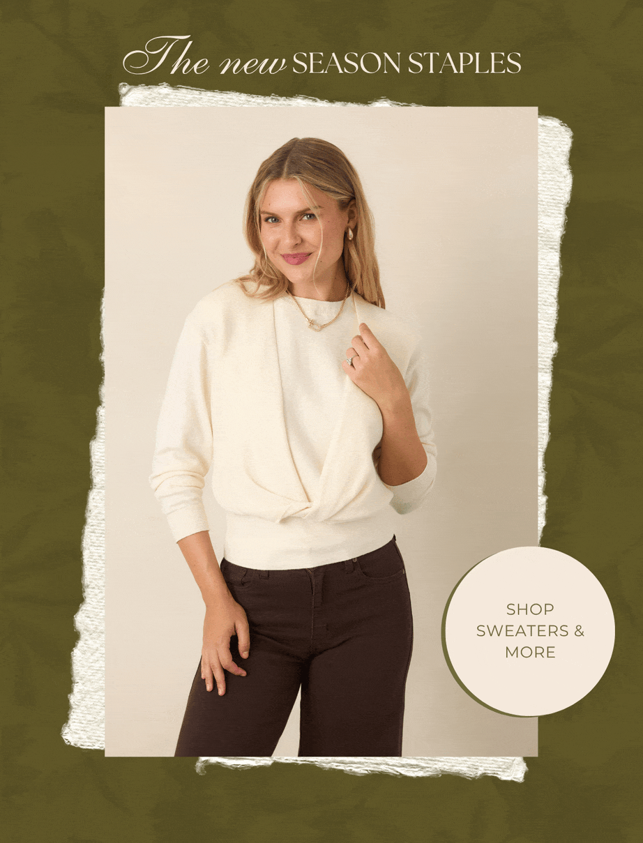 "The new season staples. Shop sweaters & more."