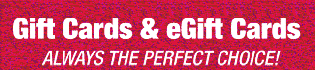 Gift cards & egift cards always the perfect choice!