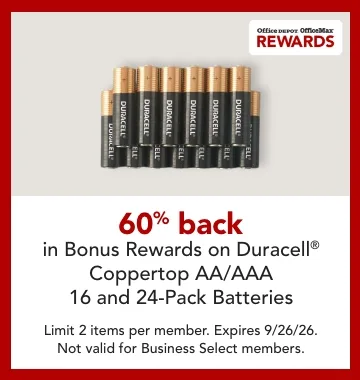 60% back in bonu rewards on select batteries