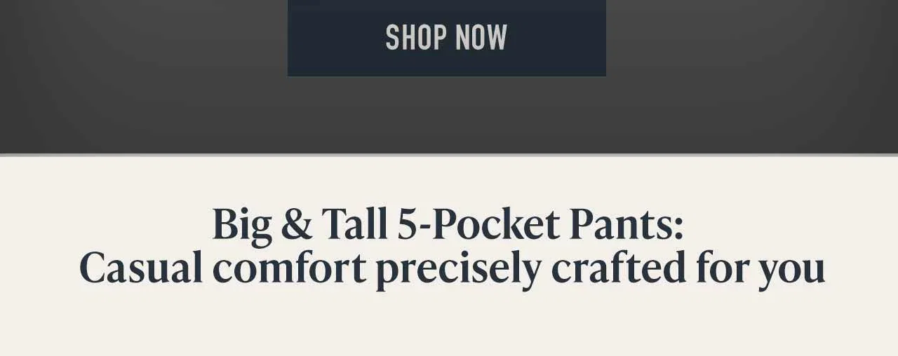 Shop big & tall casual pants