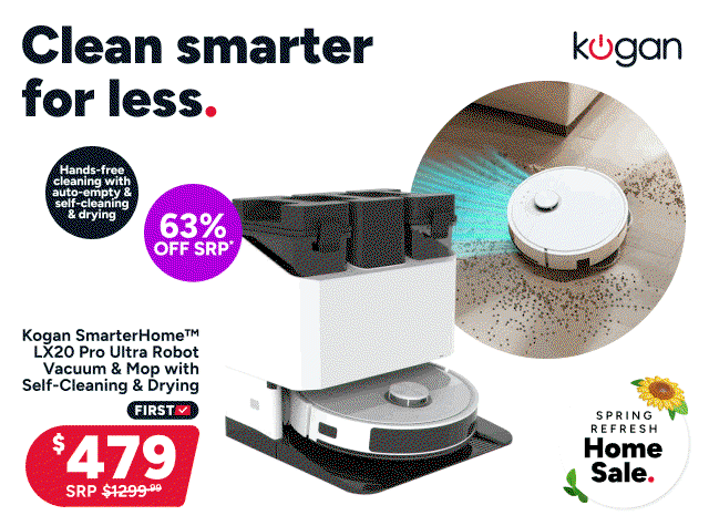 Kogan SmarterHome™ LX20 Pro Ultra Robot Vacuum and Mop with Self-Cleaning and Drying