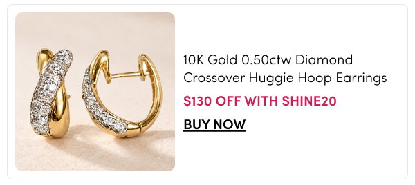 10K Gold 0.50ctw Diamond Crossover Huggie Hoop Earrings – $130 Off with SHINE20