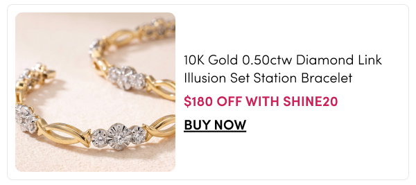 10K Gold 0.50ctw Diamond Link Illusion Set Station Bracelet – $180 Off with SHINE20