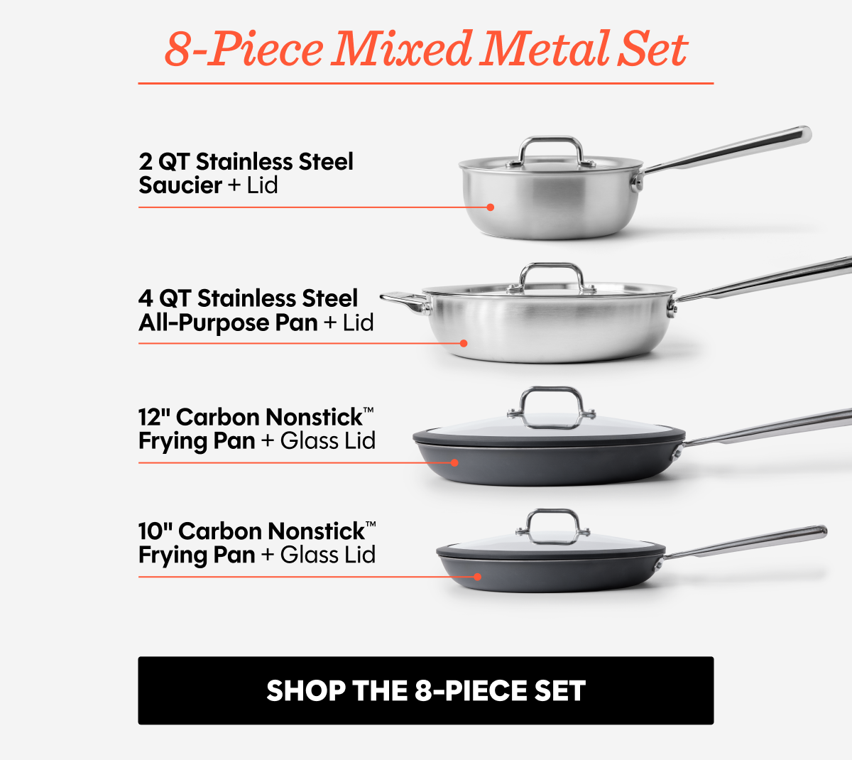 8-Piece Mixed Metal Set