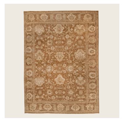 Brown Antique Revival Wool Rug - 8'11" x 12'1"