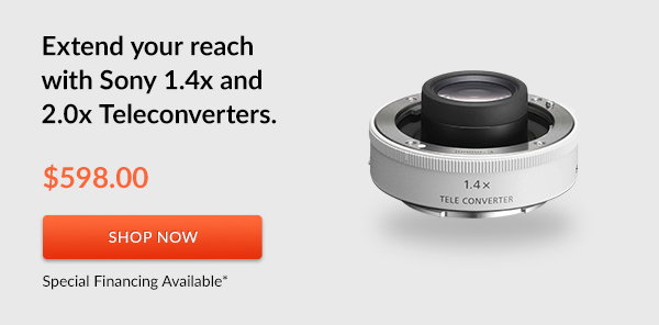 Extend your reach with Sony 1.4x and 2.0x Teleconverters. | Shop Now