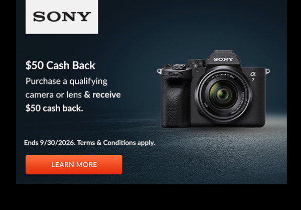 Sony $50  Cashback | Learn More