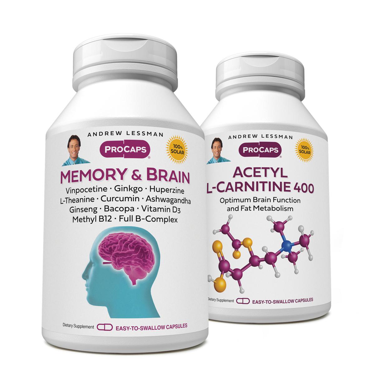 Memory and Brain with Acetyl L-Carnitine Kit - 360 Capsules Each