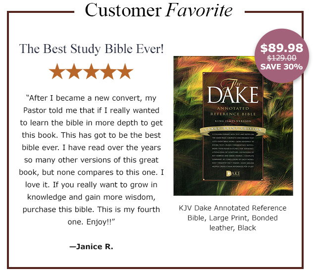 Customer Favorite! KJV Drake Reference Bible