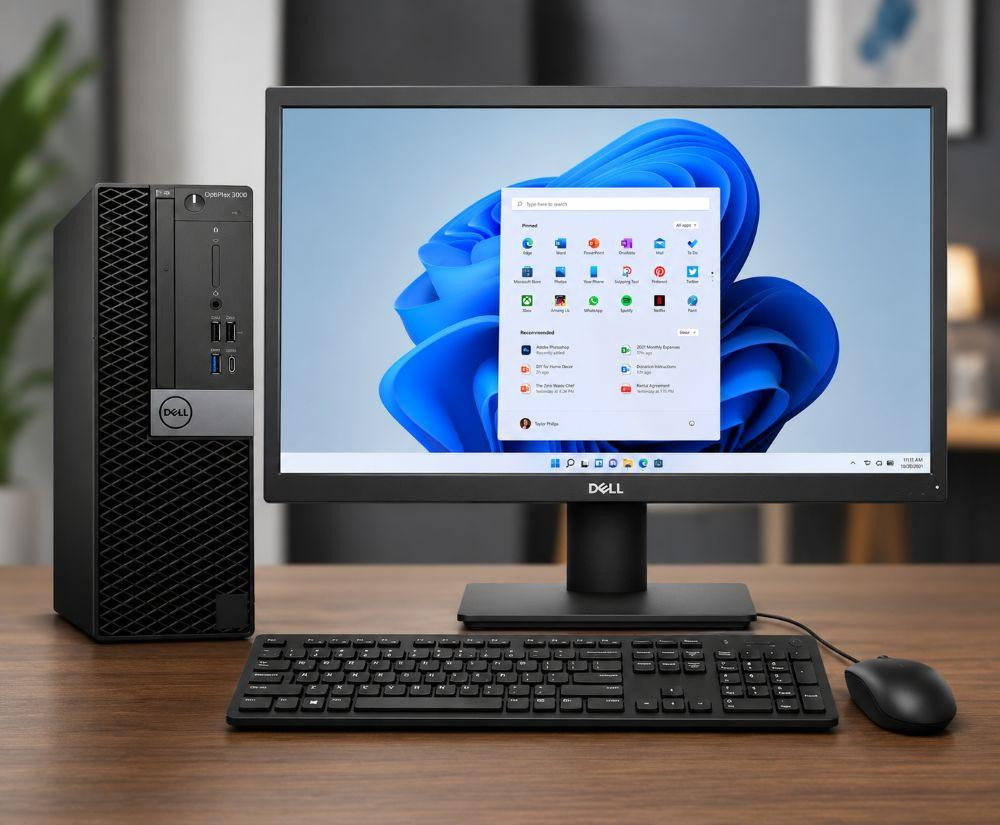 Image of Dell OptiPlex Windows 11 Pro Computer Package with 24