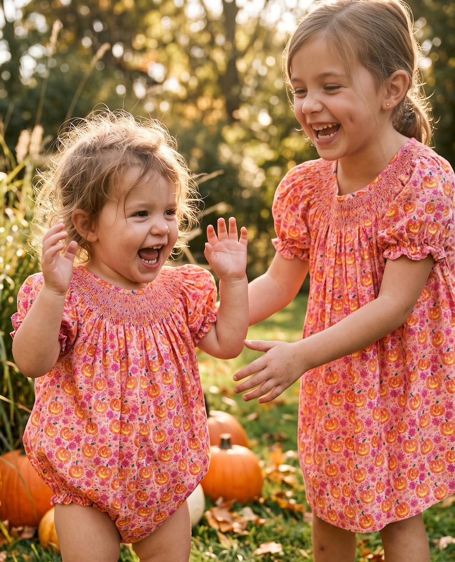 Floral Jack-O-Lantern Smocked Collection
