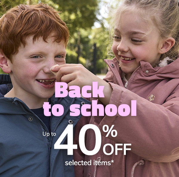 Back to school is here! Up to 40% off*