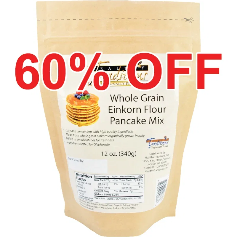 Image of Whole Grain Einkorn Flour Pancake Mix – 12 oz.