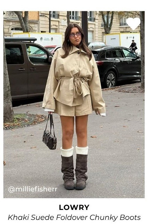lowry khaki suede foldover boots 