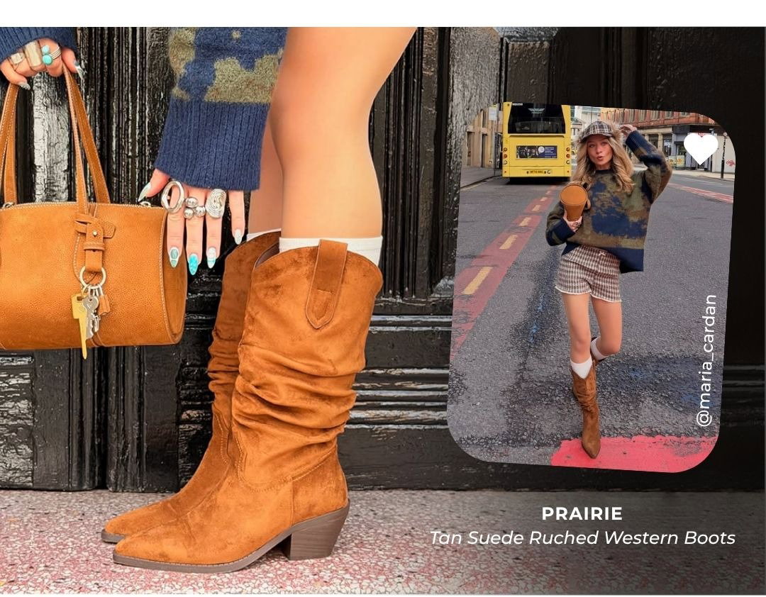 Prairie tan suede ruched boots 