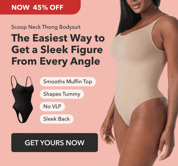 Shapermint Essentials All Day Every Day Scoop Neck Thong Bodysuit