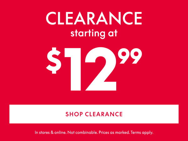Clearance from $12.99
