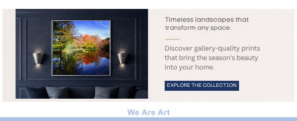 Timeless landscapes that transform any space. Discover gallery-quality prints that bring the season's beauty into your home. We Are Art.