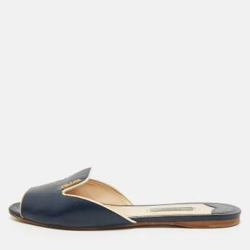 Size 38 Navy Blue Saffiano Lea