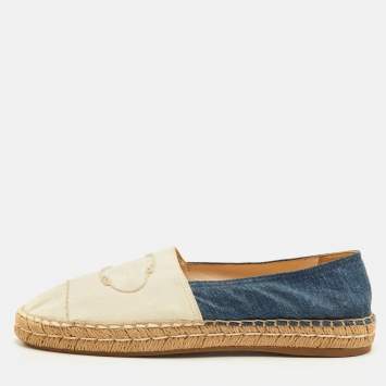 Size 41 Blue/Cream Denim and C