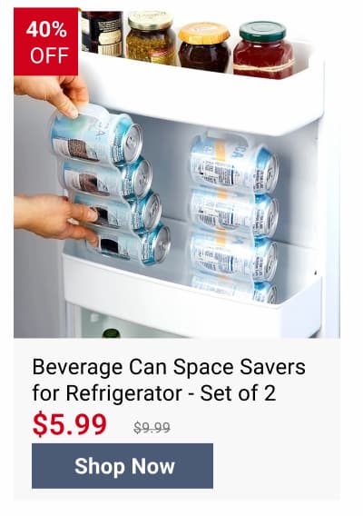 Beverage Can Space Savers for Refrigerator - Set of 2