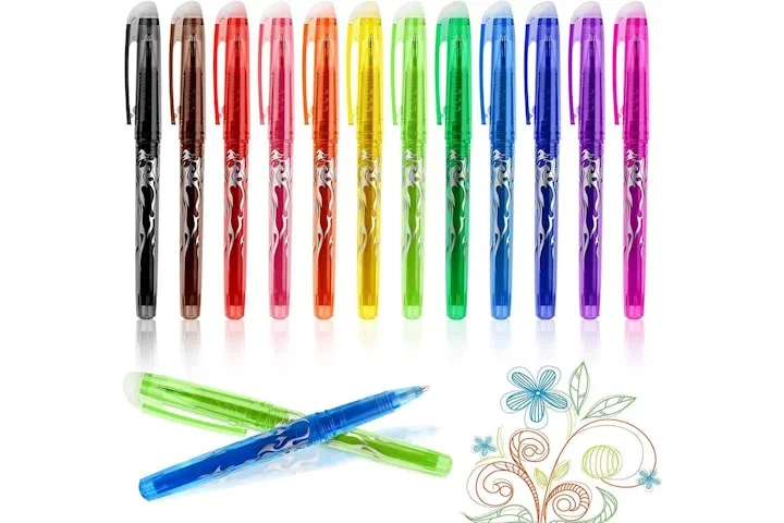 Suddbara Bläckpennor, Raderbara bläckpennor med gel - 12-pack
