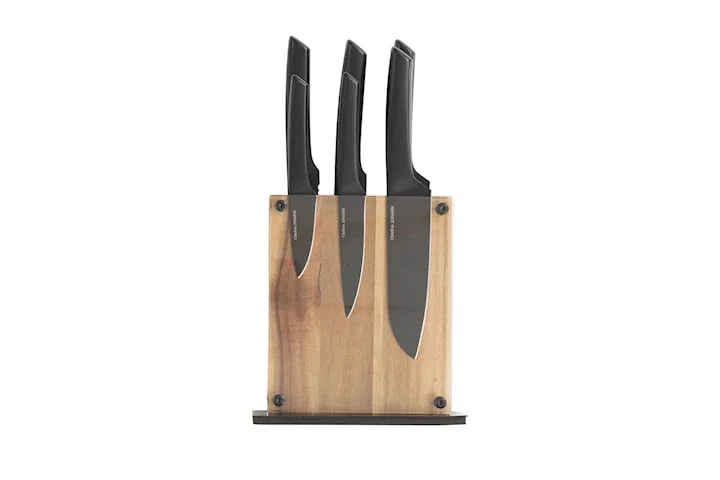 Orrefors Jernverk knivset med knivblock 6 delar