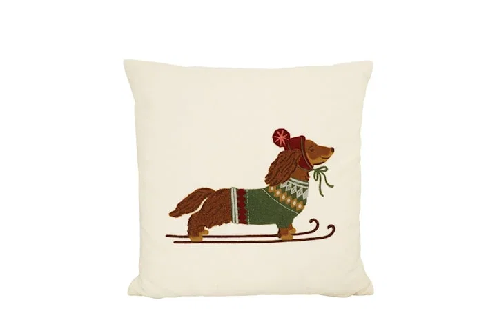 Redlunds - Skiing Dog kuddfodral 45x45 cm