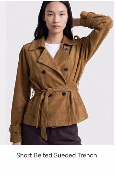 Short Belted Sueded Trench