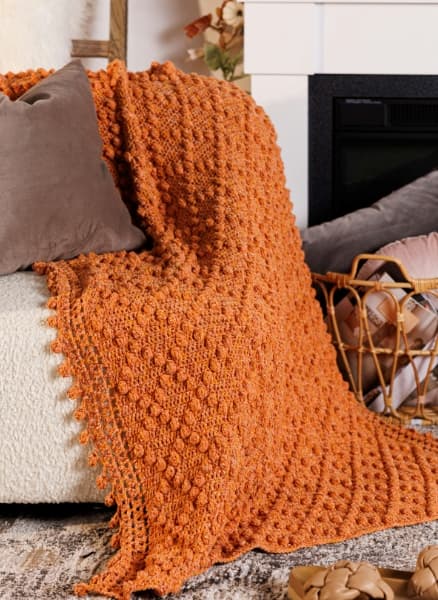 FREE Textured Diamond Crochet Throw