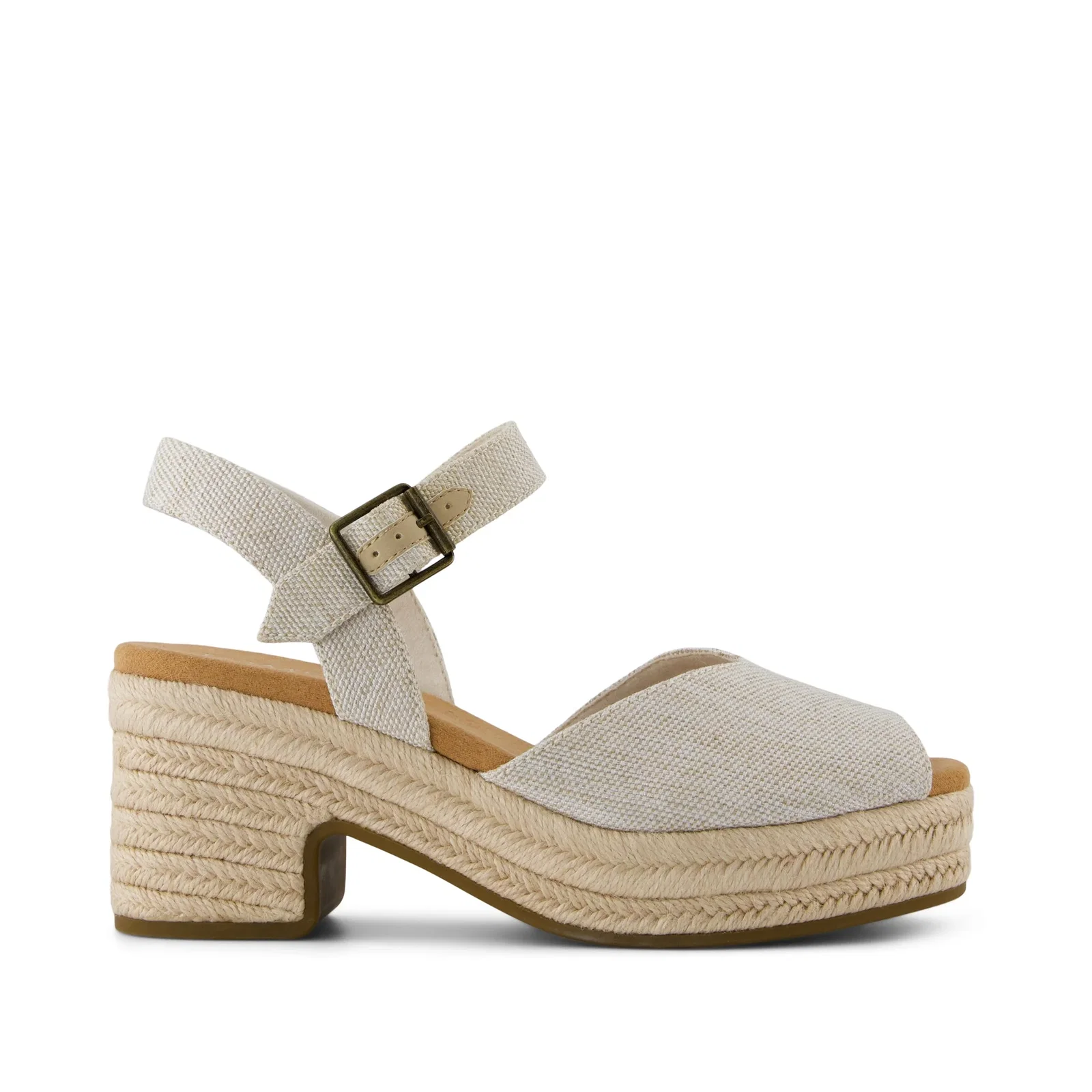 Image of Isla Peep Toe Heeled Sandal Natural Yarn Dye